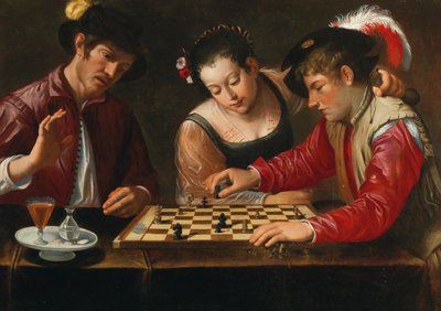 Chess players, 17th century by Michelangelo, Caravaggio