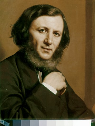 Robert Browning, Portrait (detail) by Michele Gordigiani