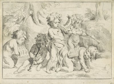 Five Children Making Music by Michiel Frans van der Voort