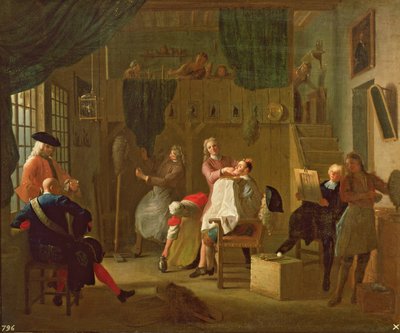 The Barber Shop by Miguel Angel Houasse