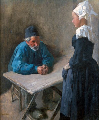 The Engagement of the Maidservant, c1864-1900 by Mihály Munkácsy
