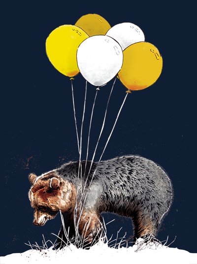 Birthday Bear on Midnight Blue by Mike Davis