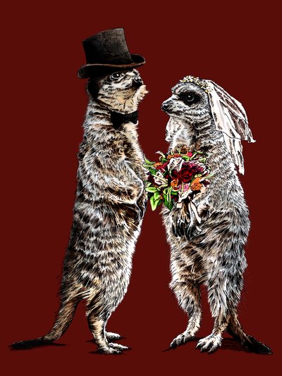 Married Meerkats on Red Oxide by Mike Davis