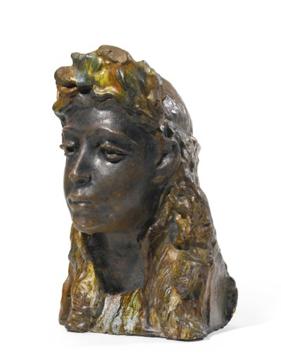 Girl with a wreath by Mikhail Aleksandrovich Vrubel