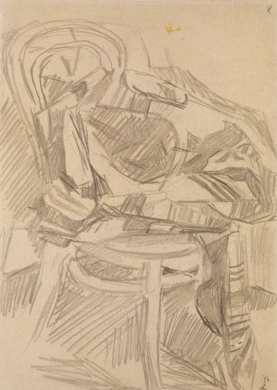 Plaid on the chair by Mikhail Aleksandrovich Vrubel