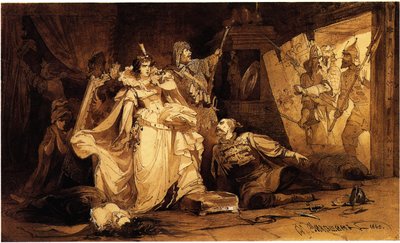 The Arrest of Marina Mniszech by Mikhail Osipovitsch Mikeshin