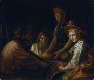 Peasant Meal by Mikhail Shibanov