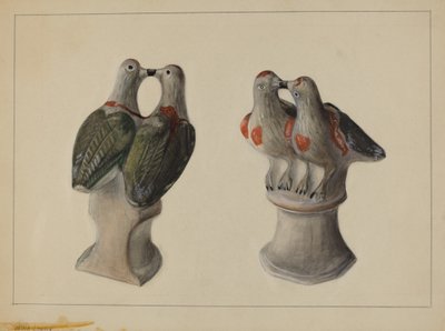 Chalkware Lovebirds by Mina Lowry