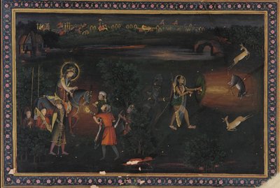 Deer-stalking at night by Mir Kalan Khan