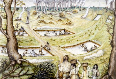 Digging defence ditches, c5th century BC by Miranda Schofield