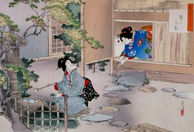 The Entrance to the Tea Rooms by Mizuno Toshikata