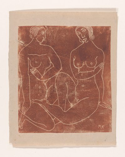Two Naked Sitting Women by Moissej Kogan