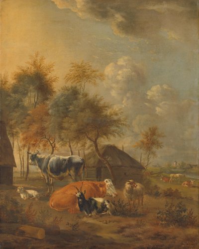 Landscape with Animals by Monogrammist IL (schilder)