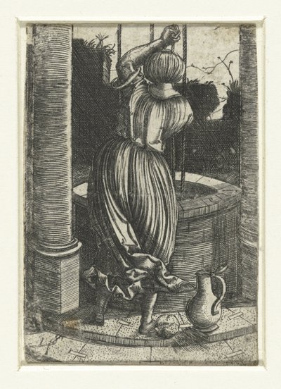Woman by a Well by Monogrammist IS (graveur)