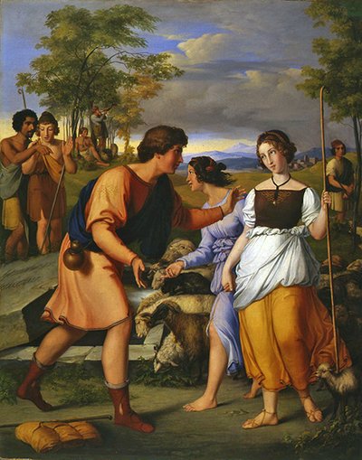 Rebecca and Eliezer at the Well by Moritz Daniel Oppenheim