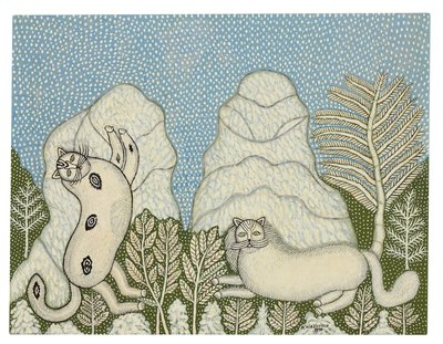 Cats in the Snow by Morris Hirshfield