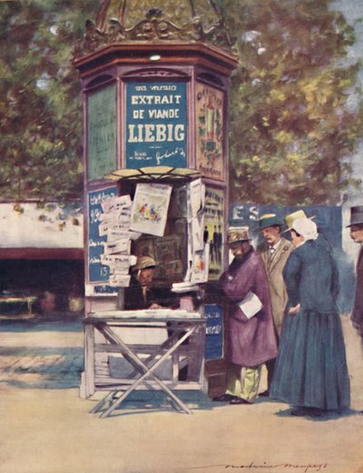 A Kiosque, Paris by Mortimer L Menpes