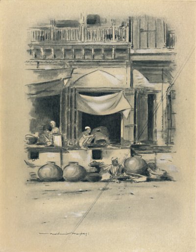 Bazaar at Delhi, 1903 by Mortimer L Menpes