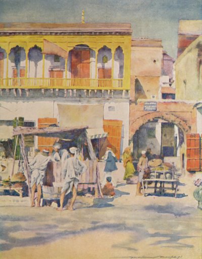 A Bazaar, Delhi, 1905 by Mortimer Ludington Menpes