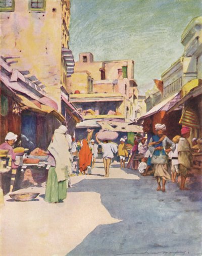A Bazaar at Amritsar, 1905 by Mortimer Ludington Menpes