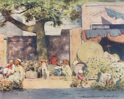 Fruit Stalls at Delhi by Mortimer Ludington Menpes