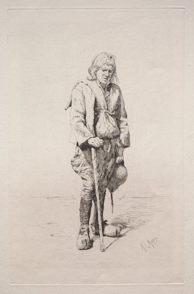 Man with Walking Stick by Mortimer Menpes
