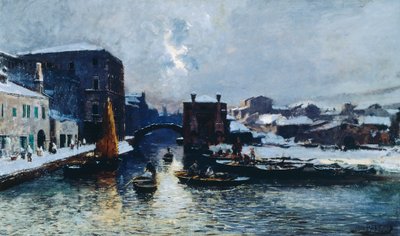 Chioggia under Snow by Mose Bianchi
