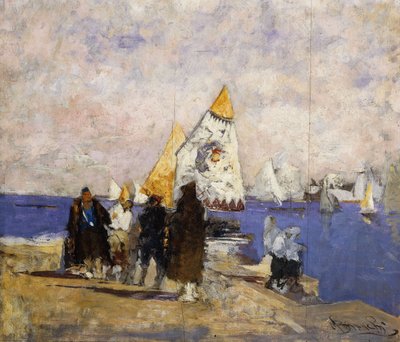 On the Quay, Chioggia by Mose Bianchi