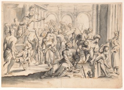 Saint Roch Distributing Alms by Moses Ter Borch