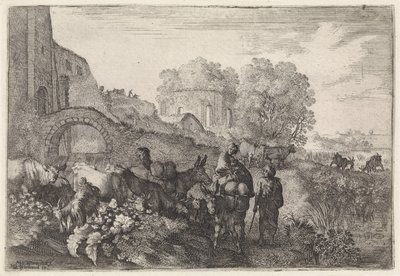 Landscape with Travelers by Moyses van Wtenbrouck