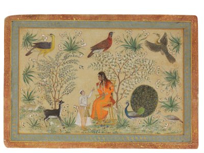 Noble Woman in a Garden, c.1740 by Mughal School