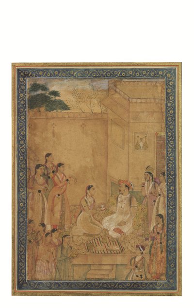 The Emperor Jahangir in the Zenana by Mughal School