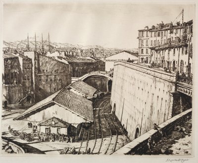 Train Shed, Marseilles by Muirhead Bone