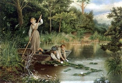 Gathering Lilies by Myles Birket (after) Foster