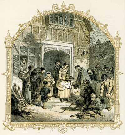 Elizabethan Christmas scene by Myles Birket Foster