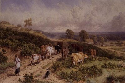 Milking Time: The Young Drover by Myles Birket Foster