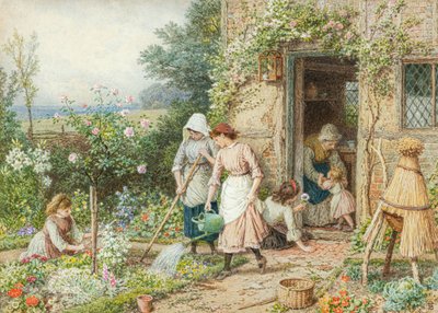 The Little Gardeners by Myles Birket Foster