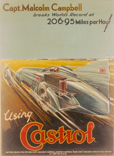 Poster Advertising Castrol, Featuring Bluebird by NF Humphries