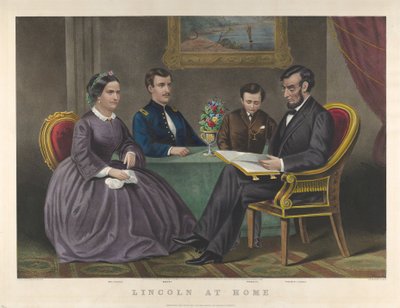 Lincoln at Home, 1867 by Nathaniel Currier