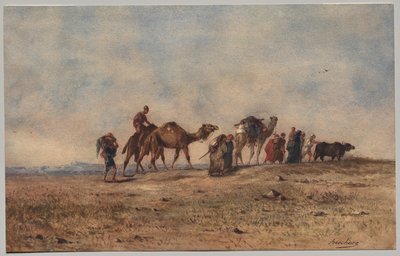 A Caravan in the Desert by Narcisse Berchere