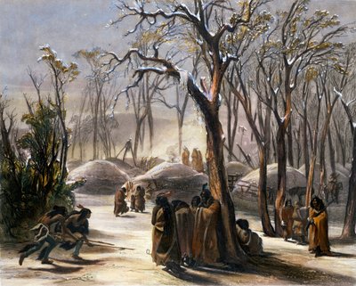 Winter Village of the Minatarres by Narcisse Desmadryl