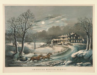 American Winter Scenes. Evening by Nathaniel Currier