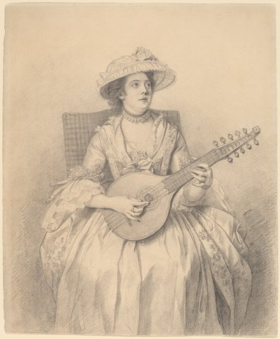 Woman Playing a Cittern by Nathaniel Dance Holland