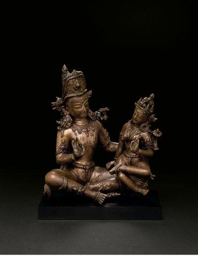 Indra and Indrani by Nepalese School