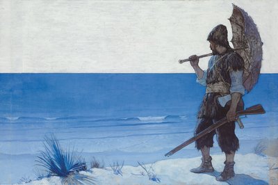 Robinson Crusoe: Endpaper by Newell Convers Wyeth