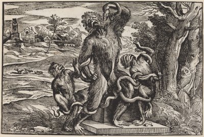 Caricature of the Laocoon Group by Niccolò Boldrini after Titian