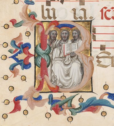 Initial B: The Trinity by Niccolò di Giacomo da Bologna