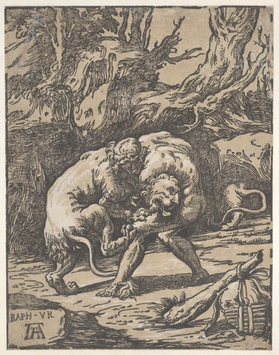 Hercules and the Nemean Lion, 1540-50 by Niccolo Vicentino