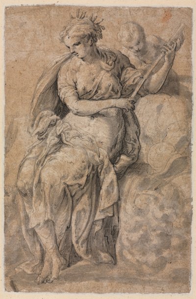Allegorical Figure (verso) by Niccolo dell
