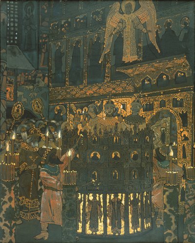Mystery Play in Medieval Novgorod by Nicholas Roerich